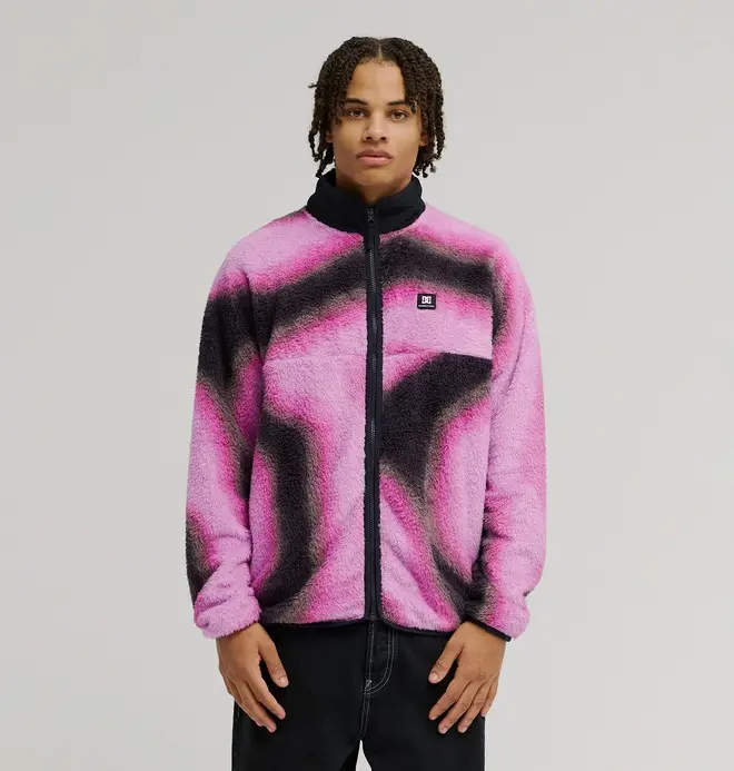 Lynx - Felpa in sherpa con cerniera Rosa Uomo