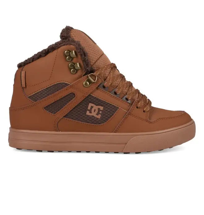 DC Shoes Pure High-Top Wc Wnt - Scarpe Invernali Alte di Pelle Marrone Uomo