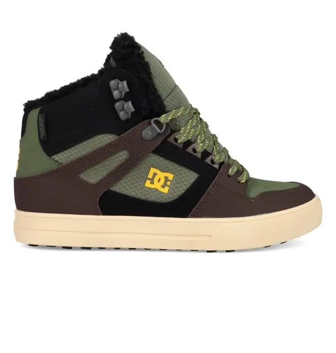DC Shoes Pure High-Top Wc Wnt - Scarpe Invernali Alte di Pelle Marrone Uomo