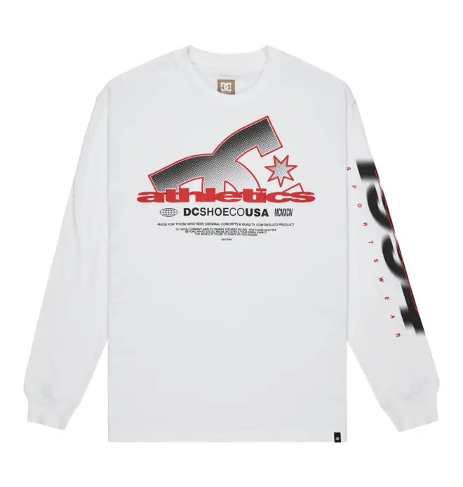 DC Shoes Slathletic Hls - Maglietta a Maniche Lunghe Bianco Uomo