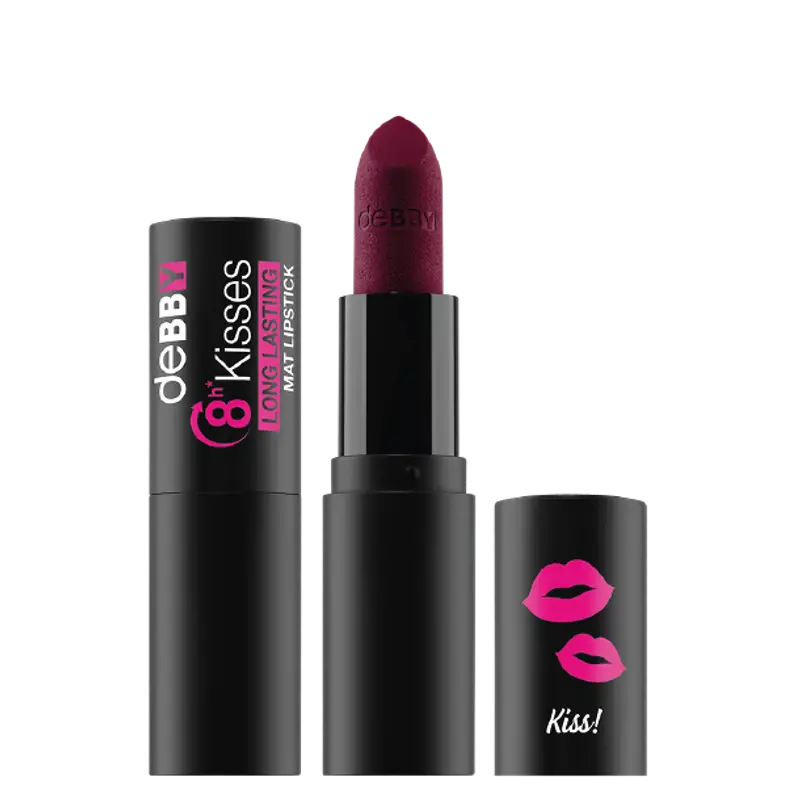 Debby 8h Kisses Long Lasting Mat Lipstick 10 energetic dark red