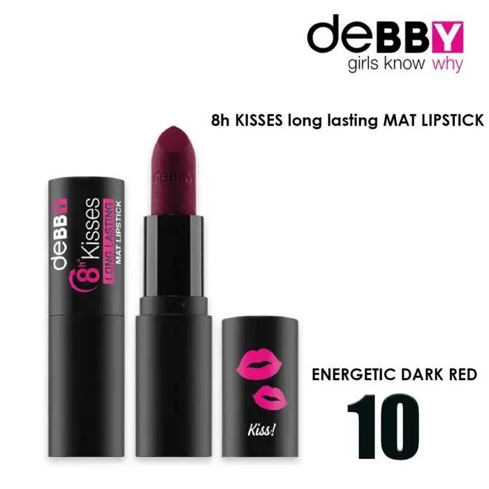 Debby rossetto long lasting mat 8h kisses 10 energetic dark red