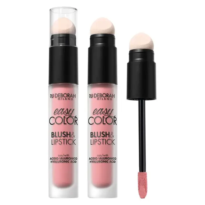Deborah Easy Color Blush E Rossetto Con Acido Ialuronico 01 - Pink Crush (4 Ml)