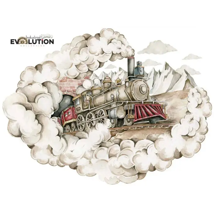 Dekornik Adesivi per bambini Steampower Train/Industrial Evolution