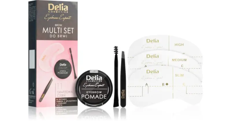 Delia cosmetics Expert Zest kit per sopracciglia colore 1.1 Graphite nero