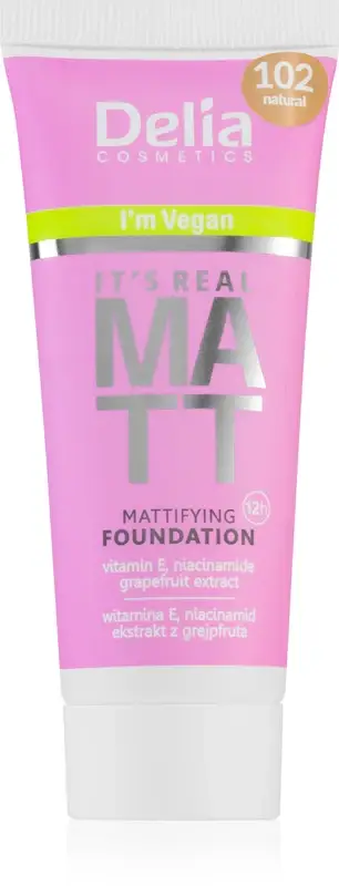 Delia cosmetics It'S Real Matt Fondotinta Opacizzante Colore 102 Naturale 30 Ml