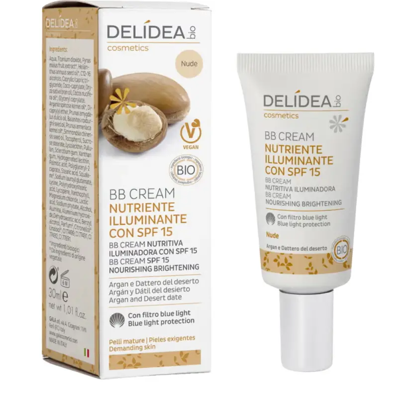 Delidea BB Cream Nutriente Illuminante SPF 15 Argan & Dattero Nude (30 ml)