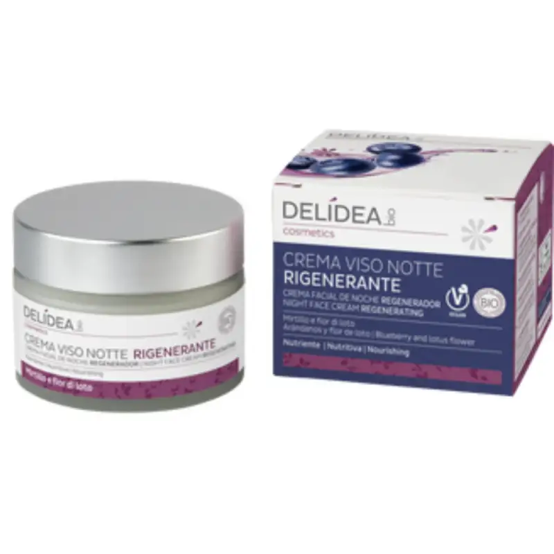 Delidea Crema Viso Notte Rigenerante Mirtillo & Fiore di Loto 50 ml