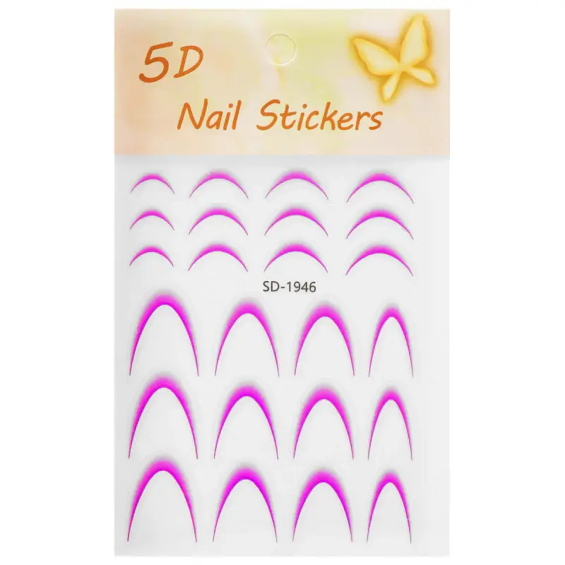 Deni carte Adesivi autoadesivi per french manicure, vari colori Viola