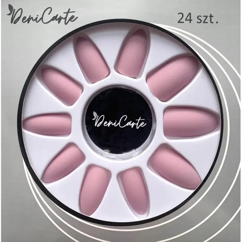 Deni carte Matt Nail Tips - Unghie finte, 24 pezzi Rosa Nude