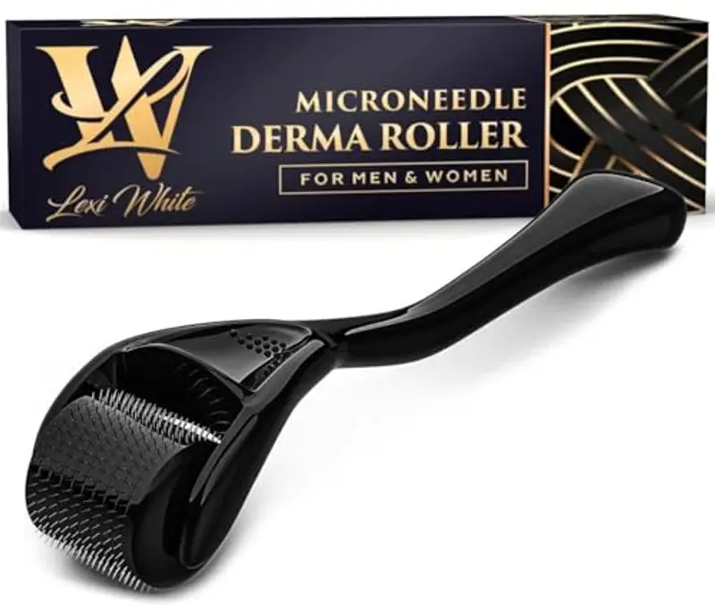 Lexi White Beauty Derma Roller per pelle, dermaroller capelli e barba - Rullo microneedling in titanio per viso (1, 5mm)
