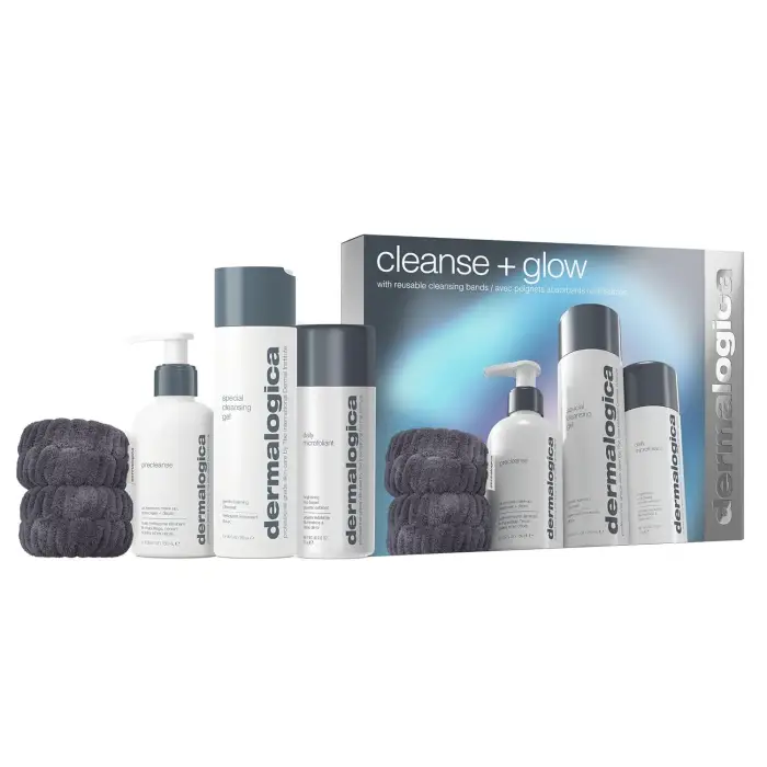 Dermalogica Cleanse + Glow Set Gel Detergente Speciale Viso 250 ml + Precleanse Elimina le Impurità Olio Viso 150 ml + Microfoliante
