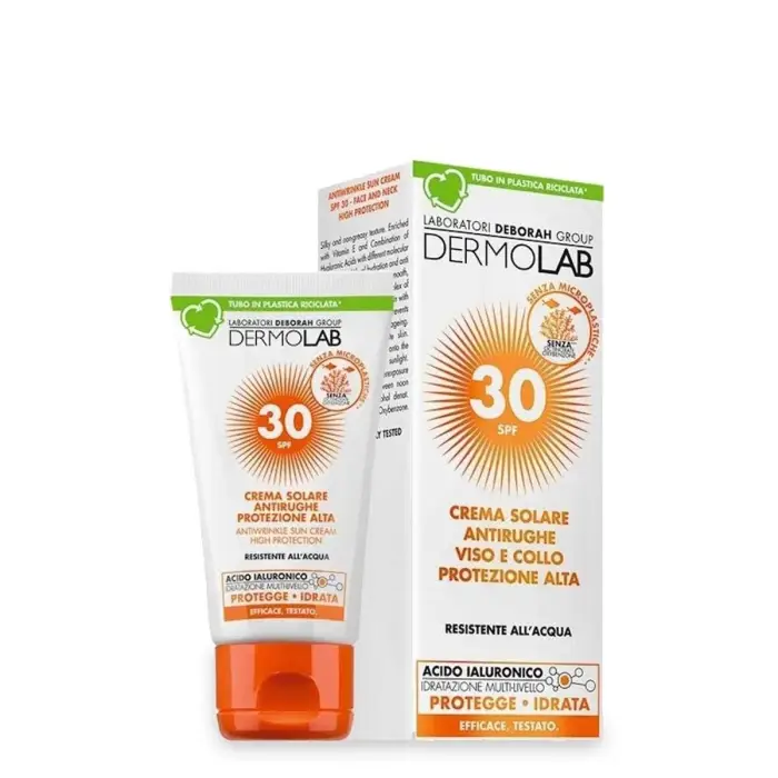Dermolab crema sol antirughe viso collo protezione alta 50 ml spf