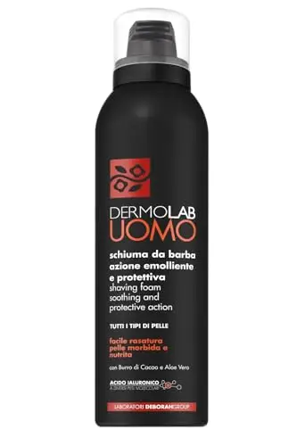 DERMOLAB Uomo - Crema da Barba ad Azione 3 in 1, per Pelli Sensibili, Effetto Idratante e Lenitivo, Facilita lo