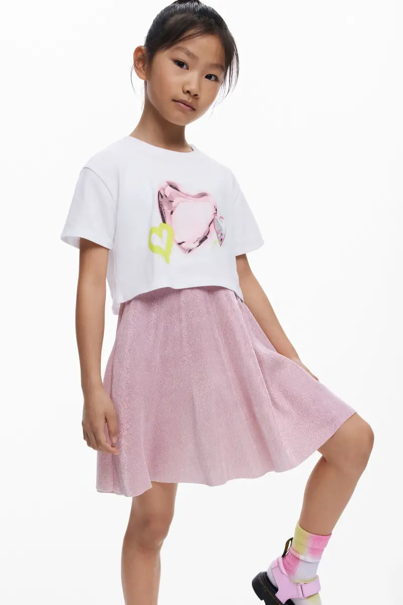 Desigual Abito a doppio strato con cuori RED