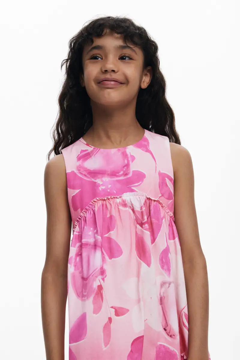 Desigual Abito a fiori arricciato RED