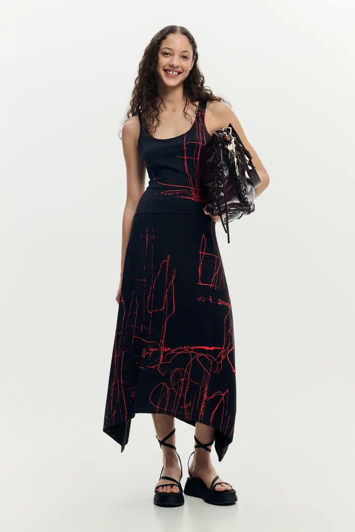 Desigual abito asimmetrico senza maniche BLACK