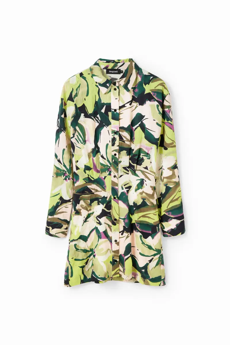 Desigual Abito chemisier corto fiori WHITE