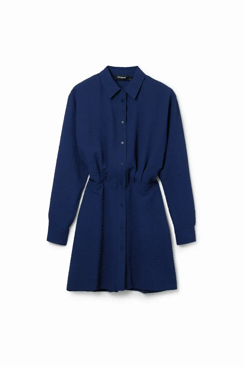 Desigual Abito chemisier corto testurizzato BLUE