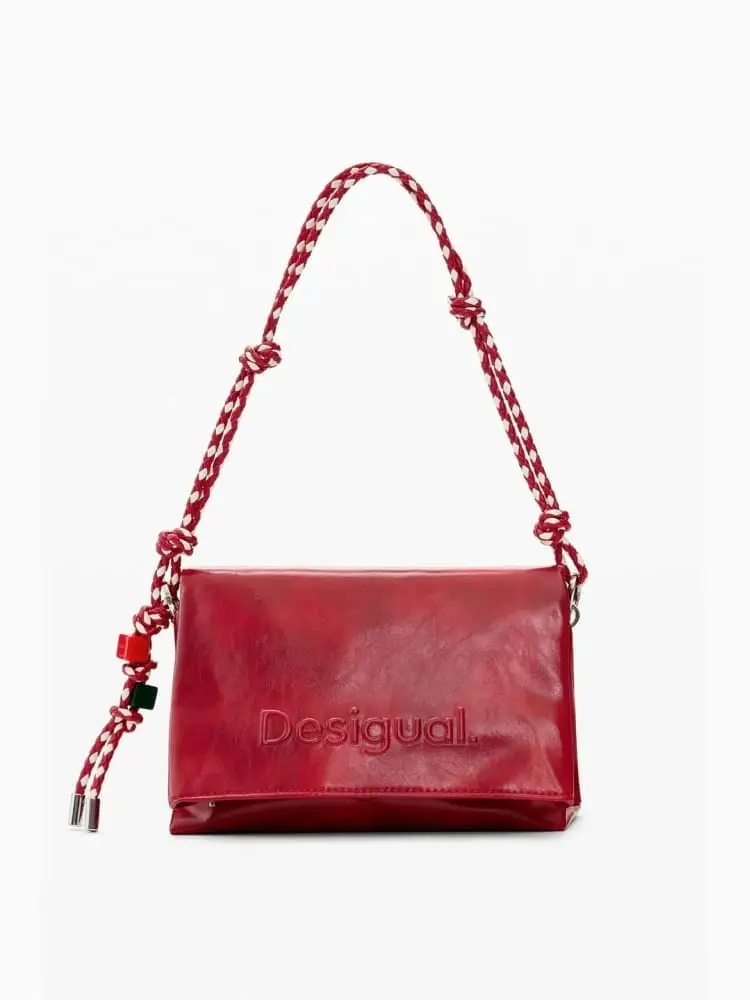 Desigual borsa a mano con tracolla venecia 4 0 in ecopelle rossa con logo