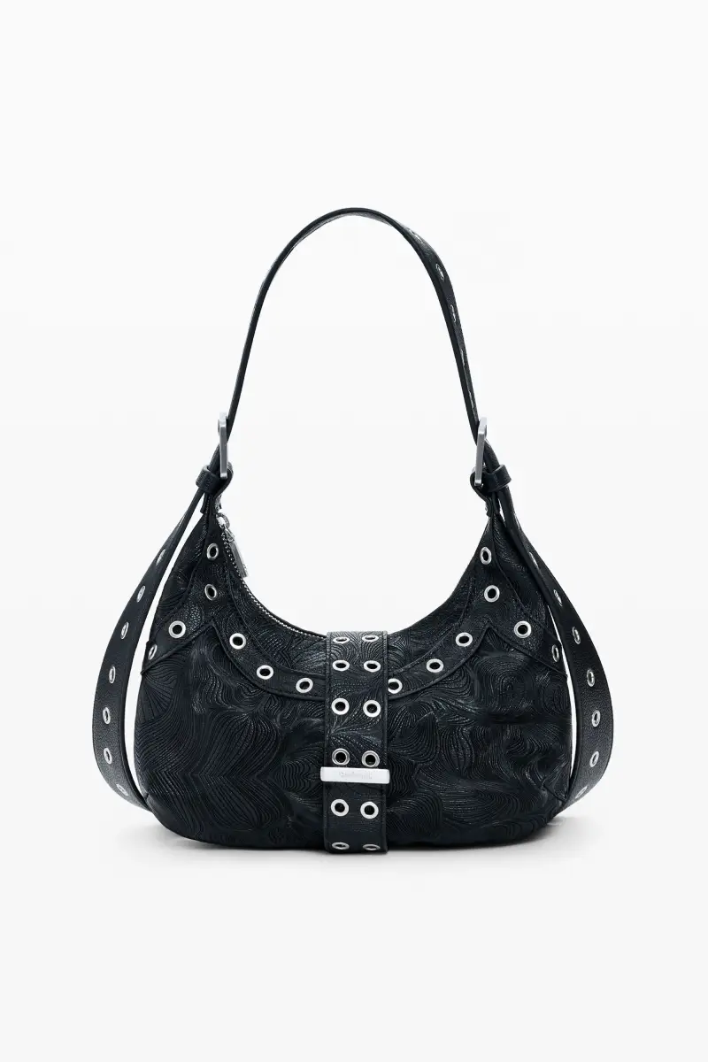 Desigual Borsa con rilievi e borchie BLACK