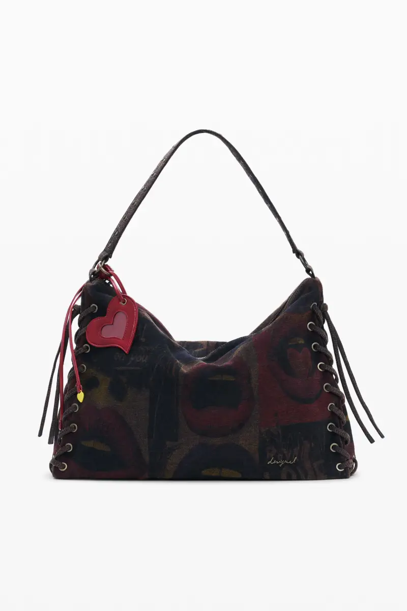 Desigual Borsa grande graffiti labbra MATERIAL FINISHES