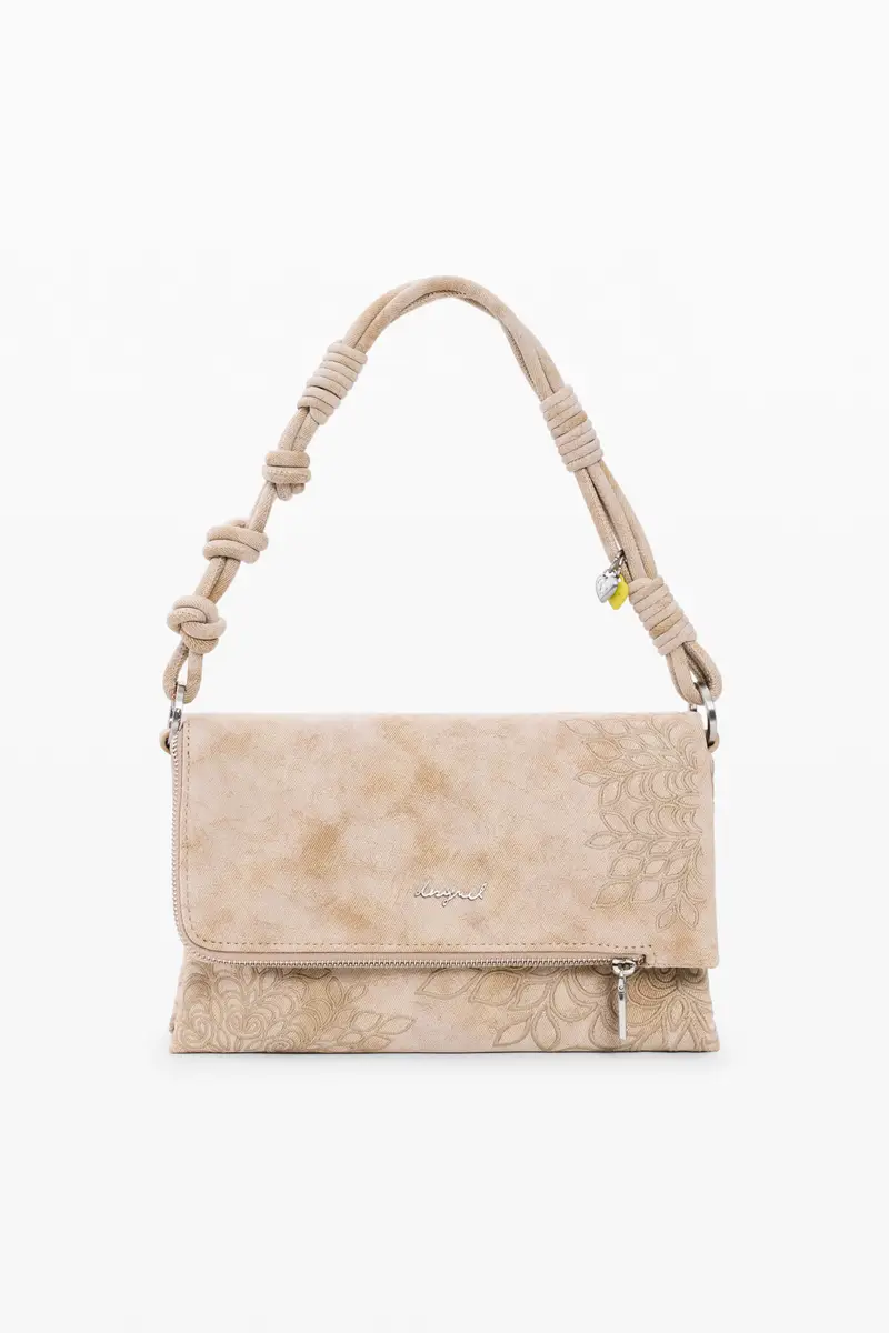 Desigual Borsa a Tracolla Donna Beige Logo
