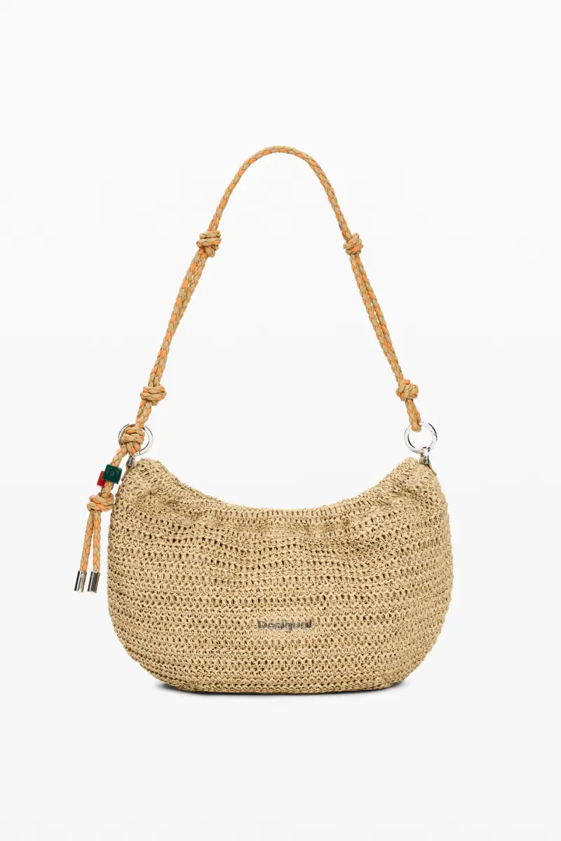 Desigual Borsa a Spalla Donna Beige Logo