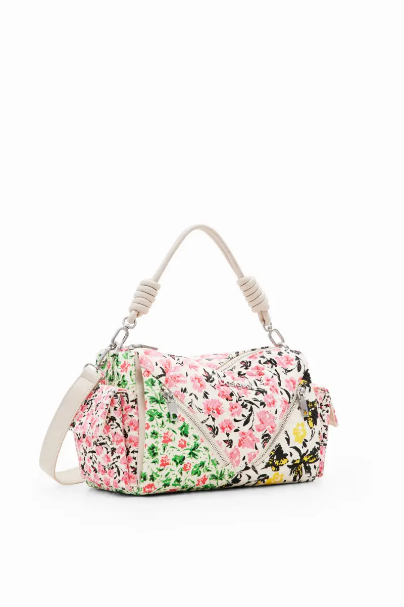 Desigual Borsa portafiori tela M WHITE