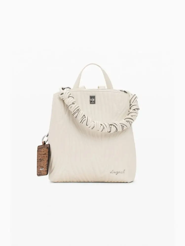 Desigual borsa zaino helium sumy mini in ecopelle panna