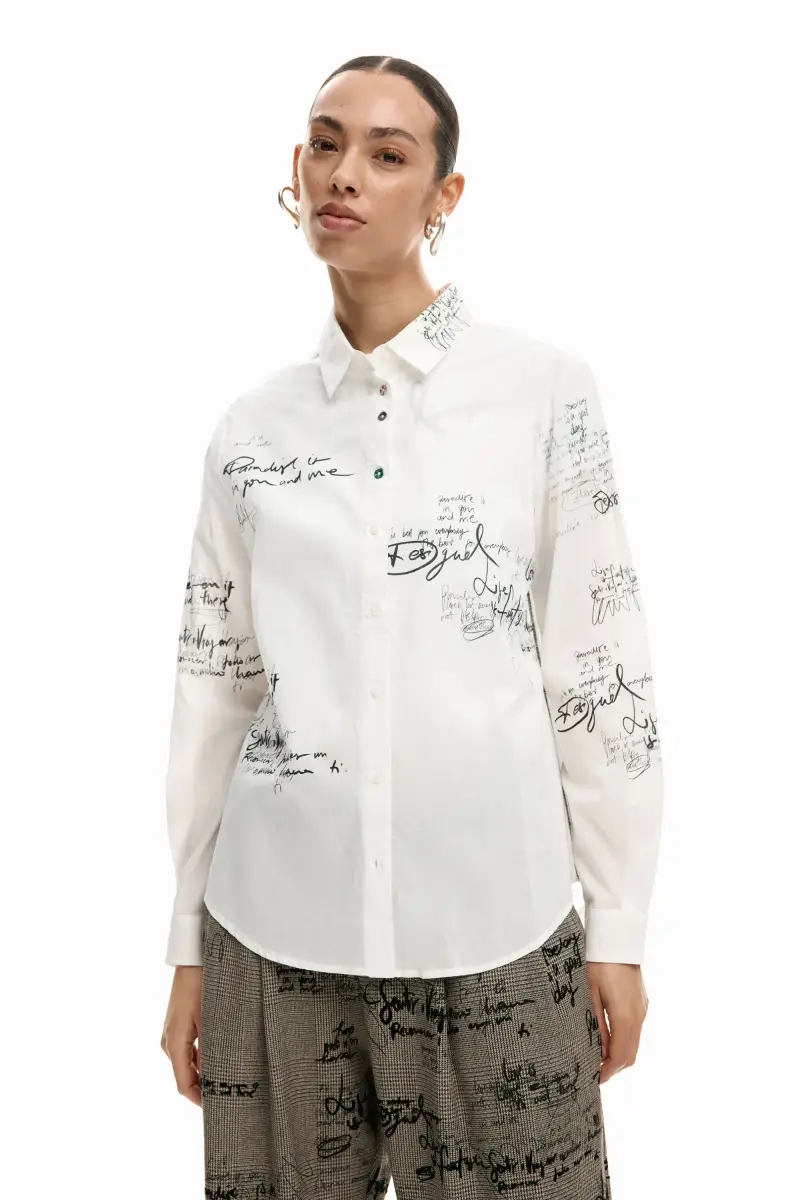 Desigual Camicia a maniche lunghe Paradise WHITE