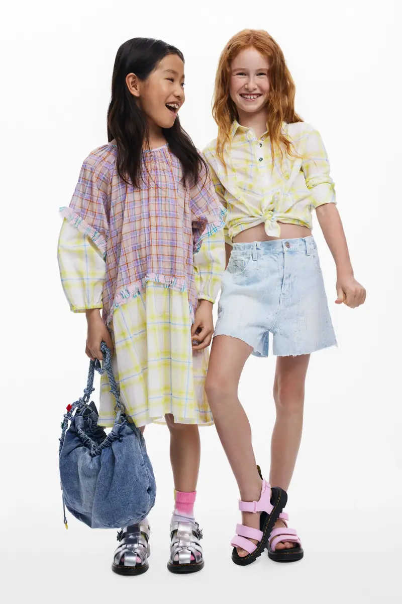 Desigual Camicia a quadri buble YELLOW