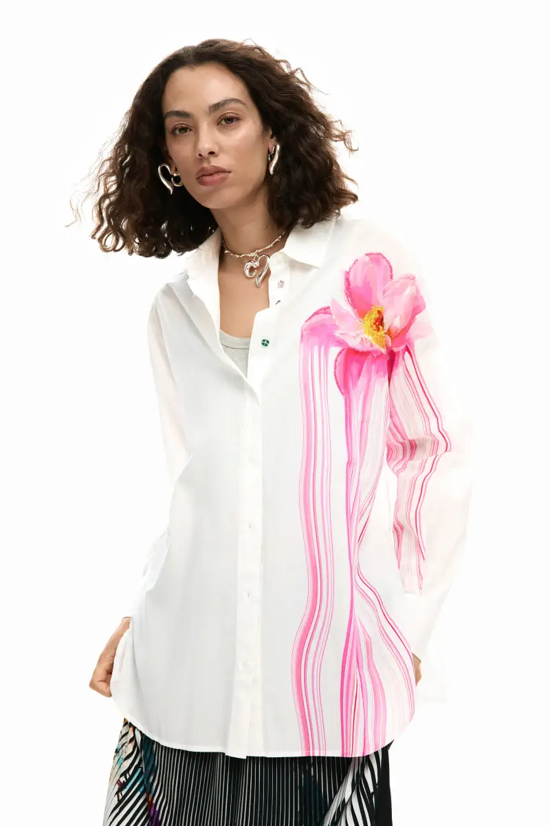 Desigual Camicia flor gloss WHITE