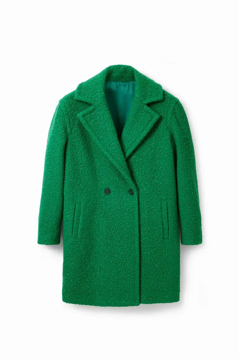 Desigual Cappotto doppiopetto bouclÃ© GREEN