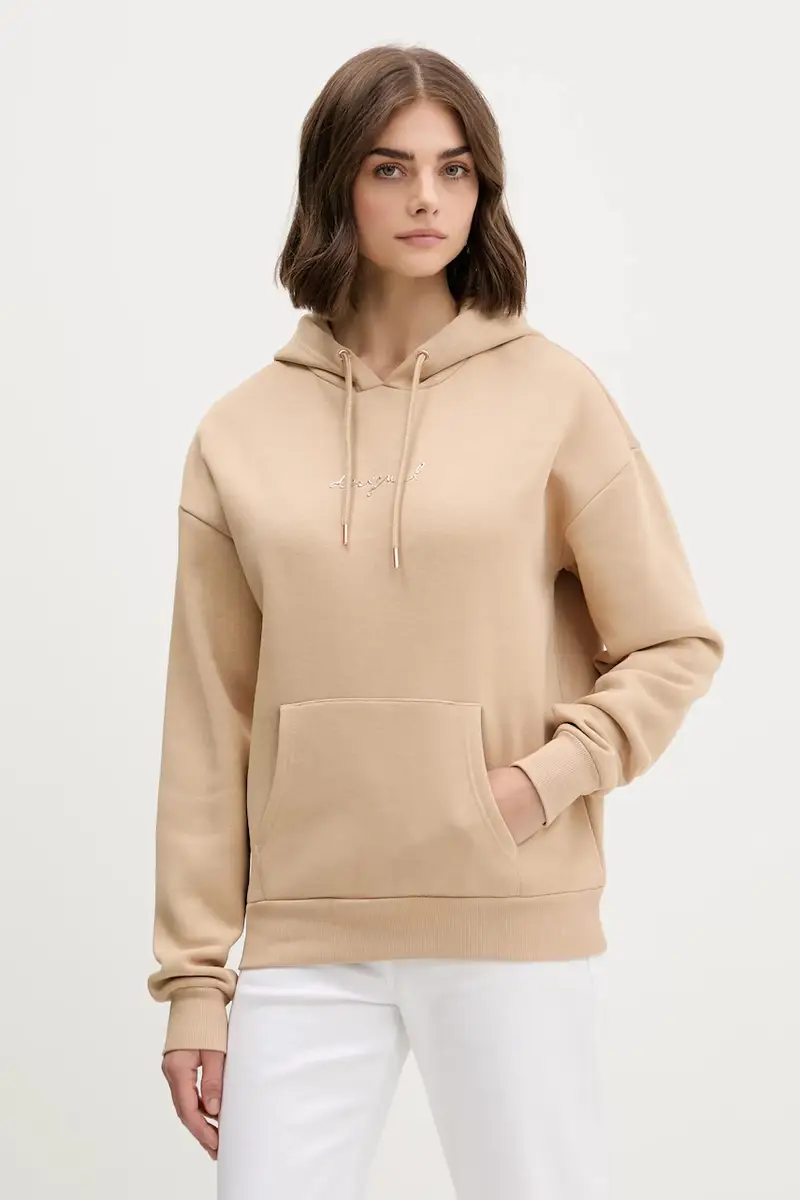 Desigual felpa BASIC donna colore marrone con cappuccio 25WWSK13