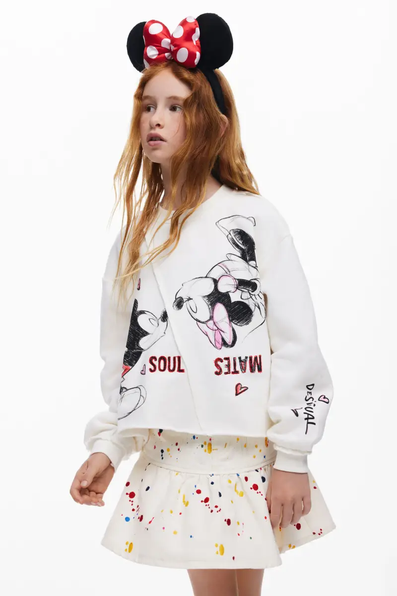 Desigual Felpa Mickey Mouseâ"¢ Kiss WHITE