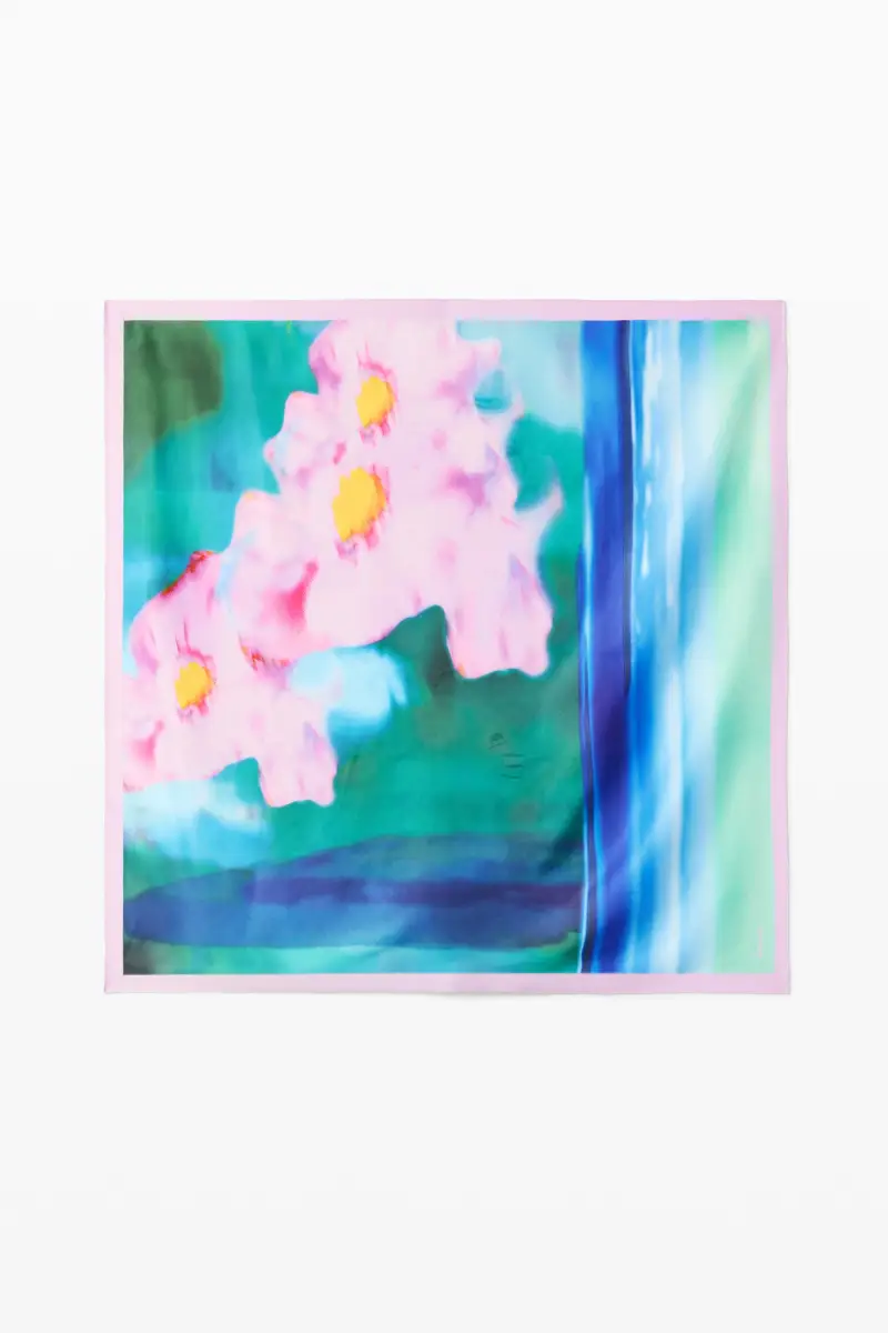 Foulard fiori acquerello RED