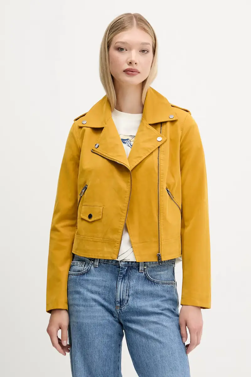 Desigual giacca da motociclista MUST colore giallo 25WWEW69