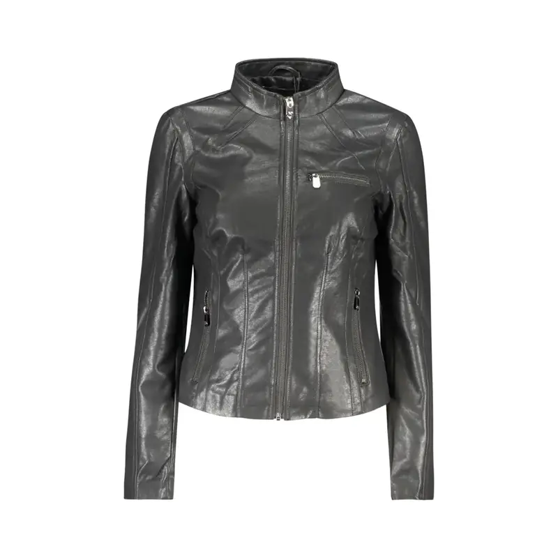 Desigual Giubbotto Maniche Lunghe Donna Nero Zip Logo