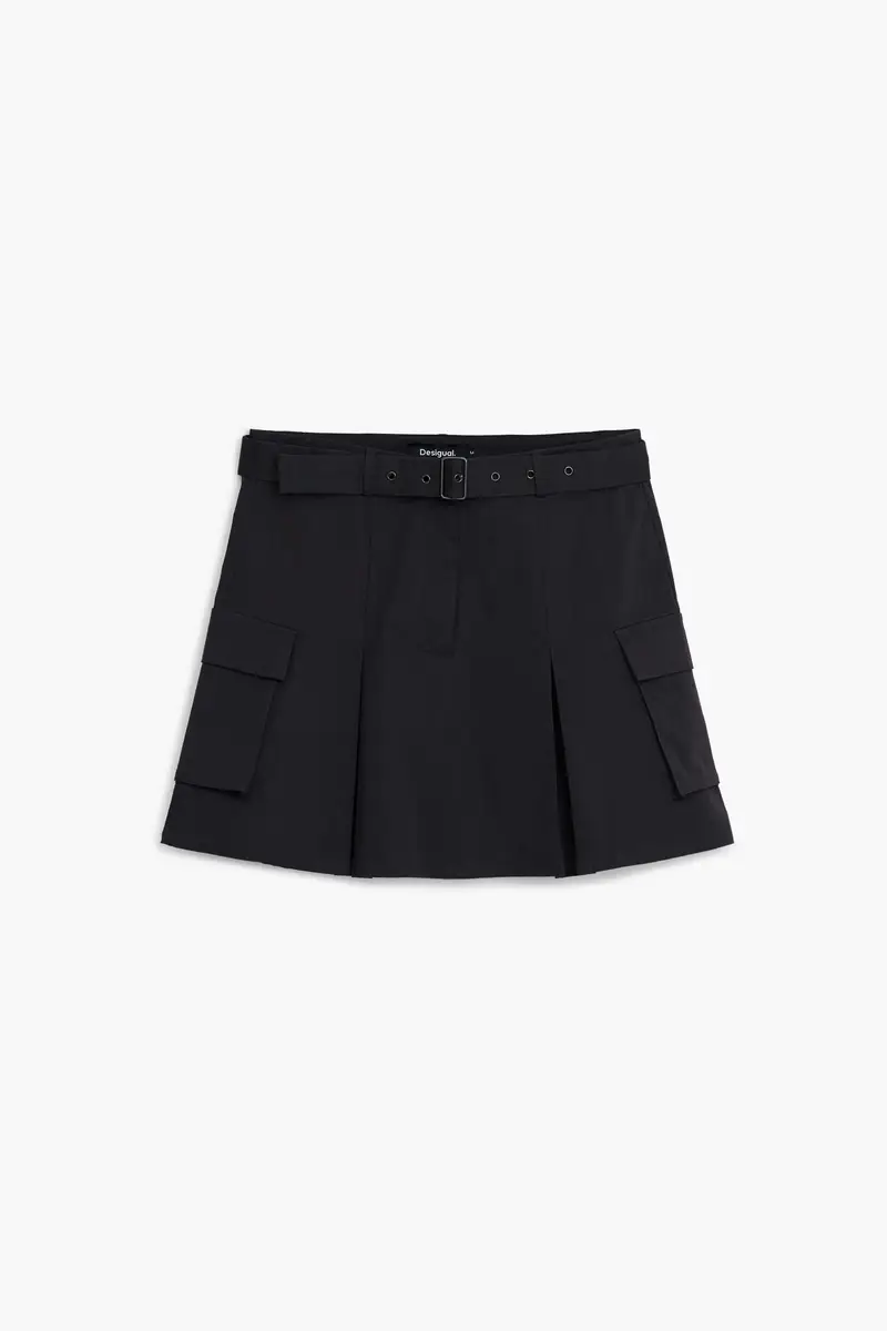 Desigual Gonna a pieghe con cintura BLACK