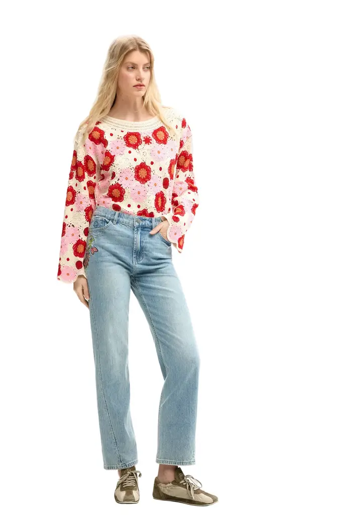 Jeans Donna Azzurri Ricamo Azzurro