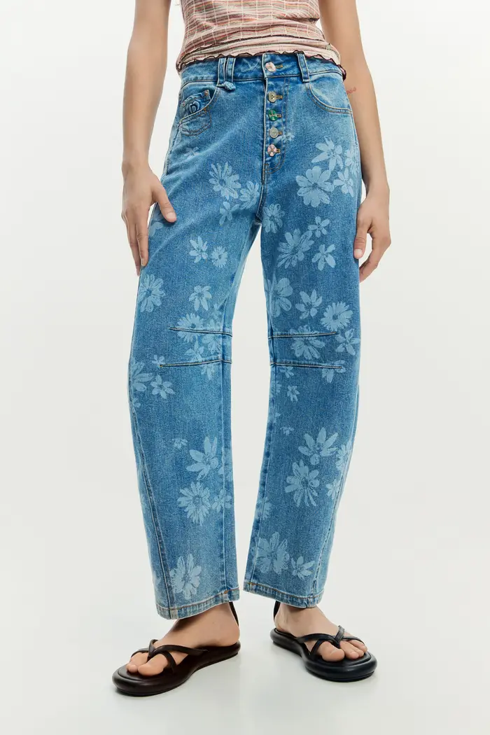 Jeans Donna Azzurri Stampa Logo Azzurro