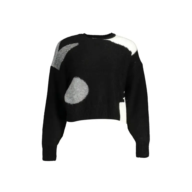 Desigual Maglia Donna Nera Dettagli a Contrasto Nero