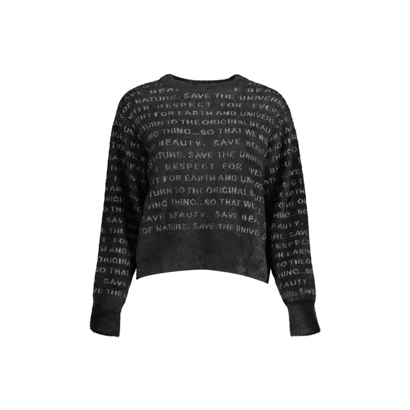 Desigual Maglia Donna Nera Dettagli a Contrasto Nero