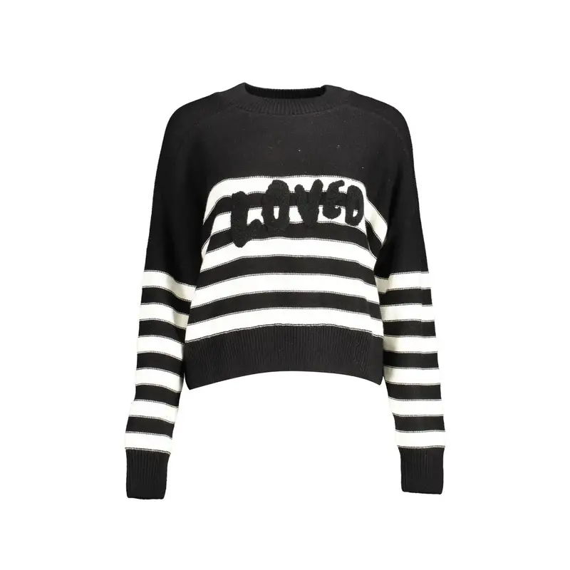 Desigual Maglia Donna Nera Ricamo Nero