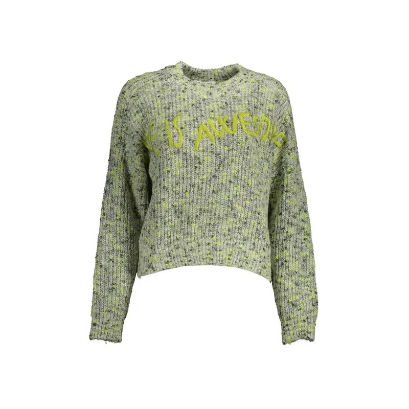 Desigual Maglia Donna Verde Ricamo