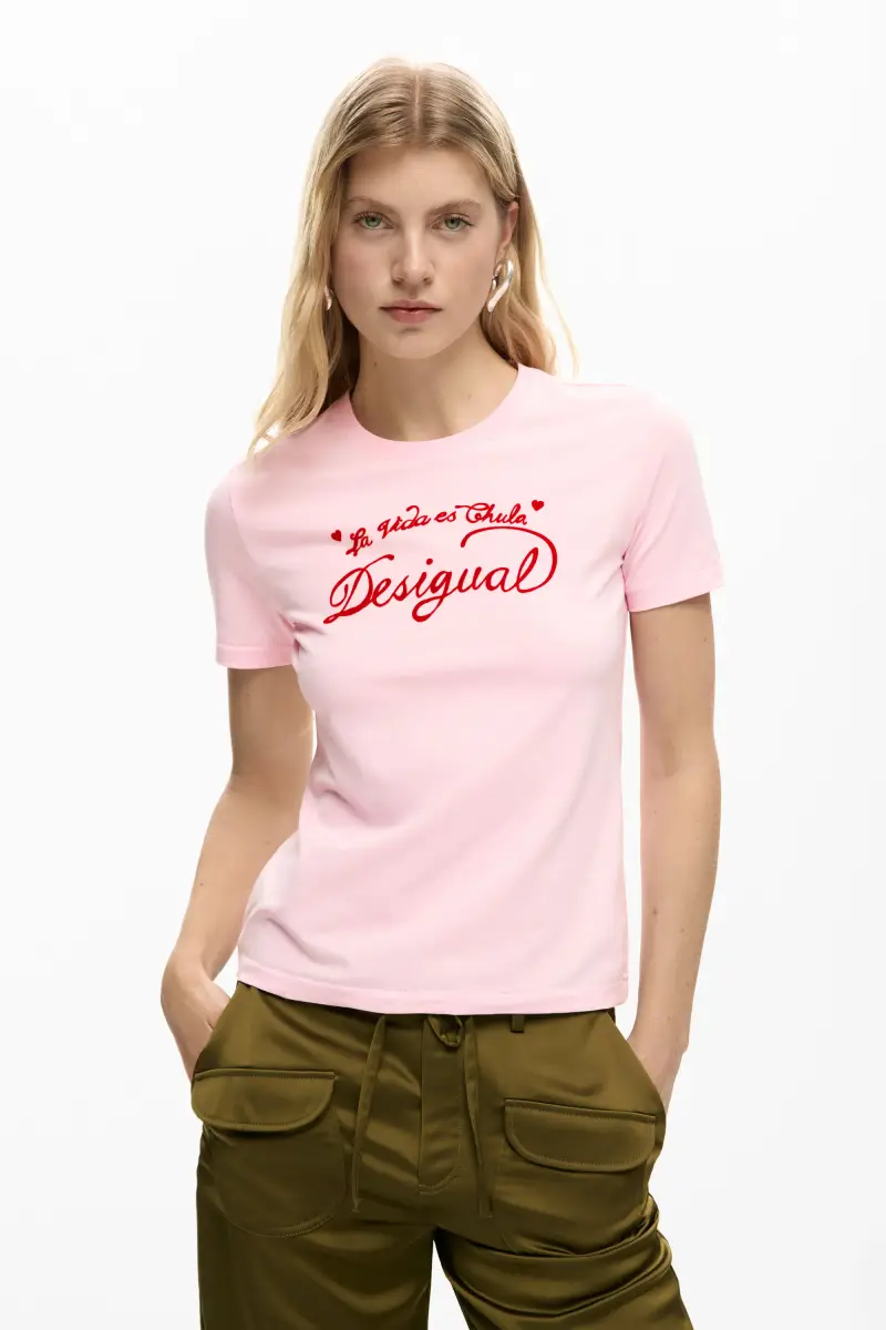 Desigual MAGLIETTA A MAGLIA MANICA CORTA RED