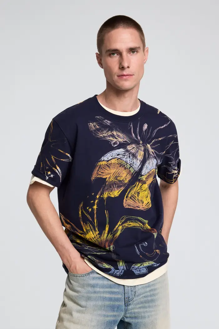 Desigual Maglietta con stampa organica BLUE