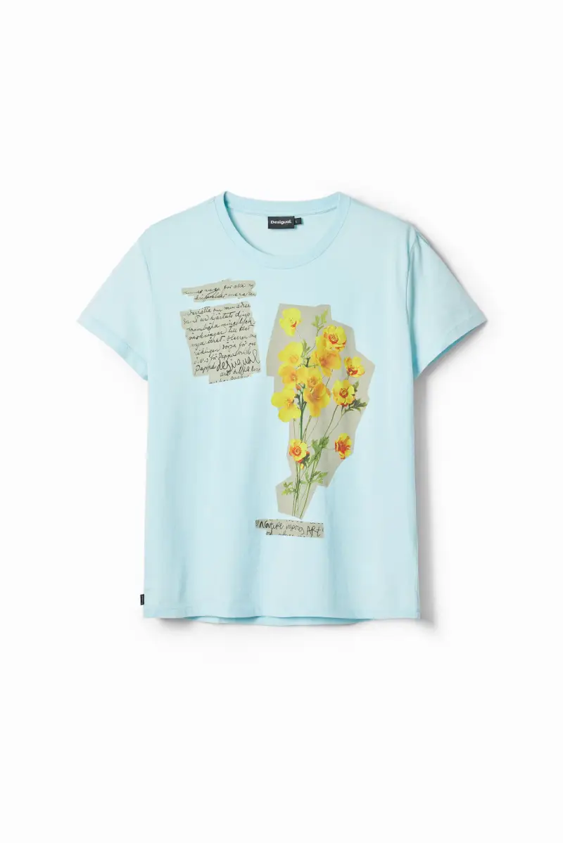 Desigual Maglietta con toppe floreali BLUE