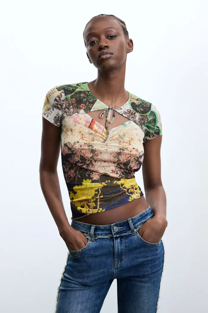 Desigual Maglietta in maglia stampata GREEN